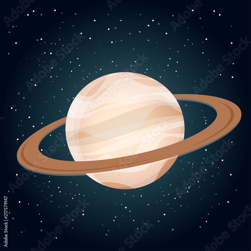 cartoon illustration of planet saturn
