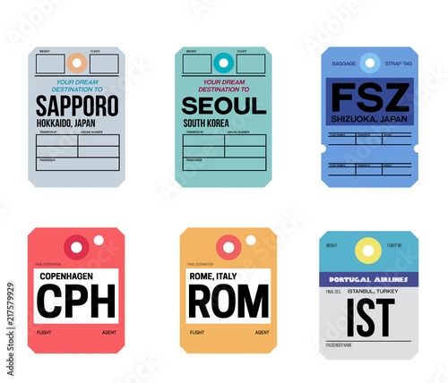 copenhagen rome istanbul sapporo seoul shizuoka baggage tag