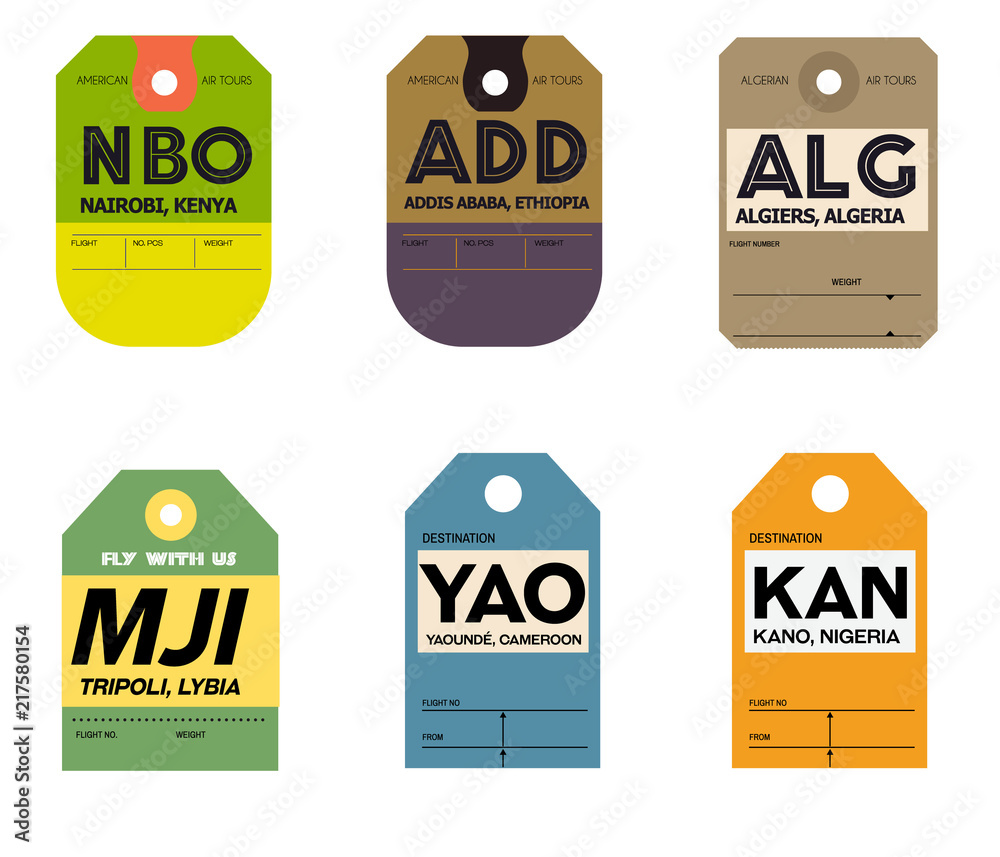nairobi addis ababa algiers tripoli yaounde kano baggage tag nairobi addis ababa algiers tripoli yaounde kano baggage tag