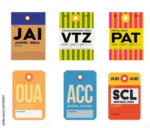 ouagadougou accra santiago jaipur visakhapatnam patna baggage tag photo