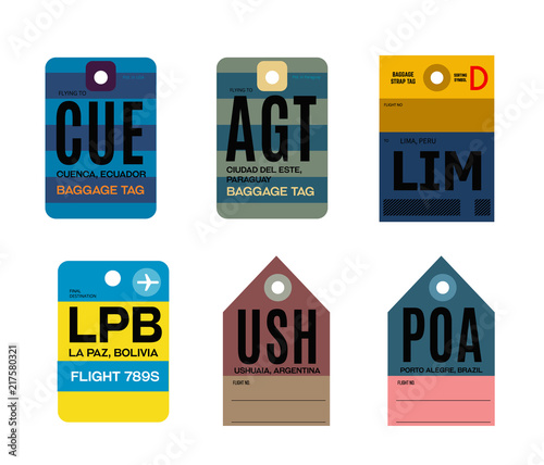 la paz ushuaia porto alegre cuenca ciudad del este lima baggage tag