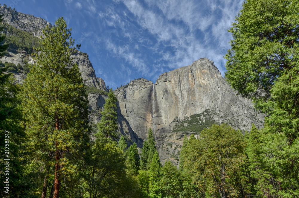 upper Yosemite Falls in autumn Yosemite National Park, California, USA