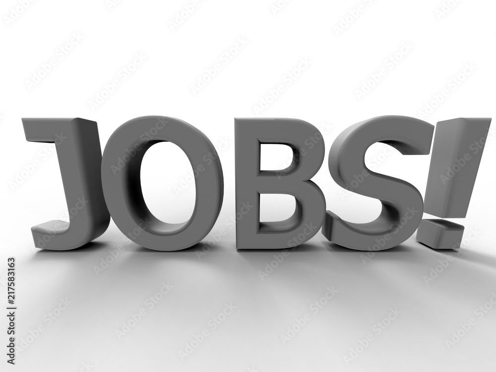 3D render - jobs extruded text with shadows 3D render - jobs extruded text with shadows
