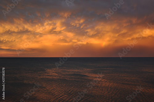 Scenic sunset sky after rain on the Black sea, Turkey
