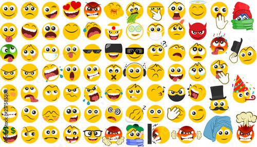 Big set of emoicons in a flat design photo