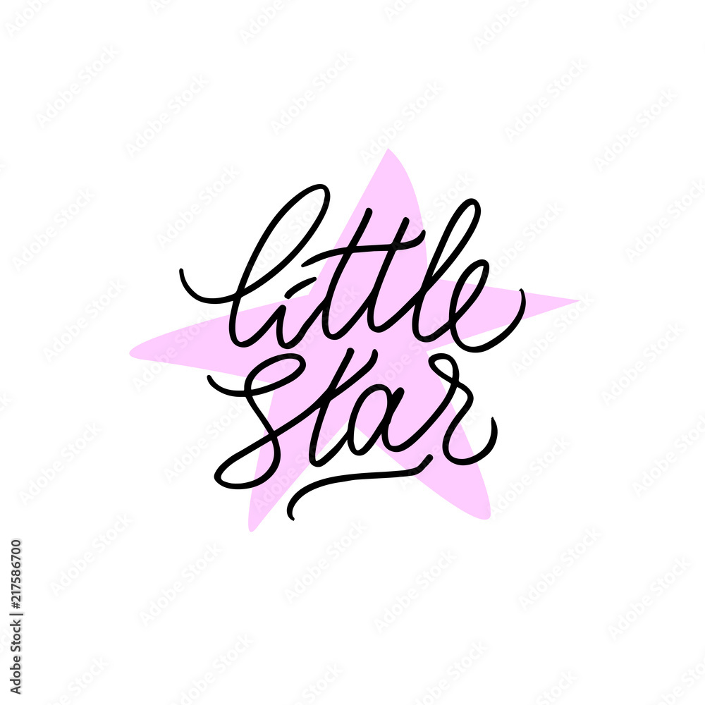 Little star handwriting script for scrapbooking, apparel, greeting card