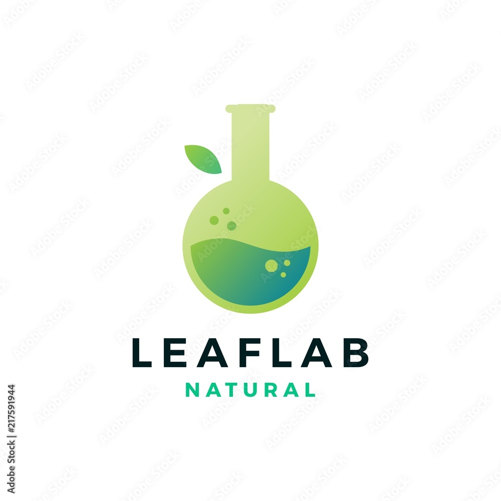 leaf lab nature logo vector icon illustration