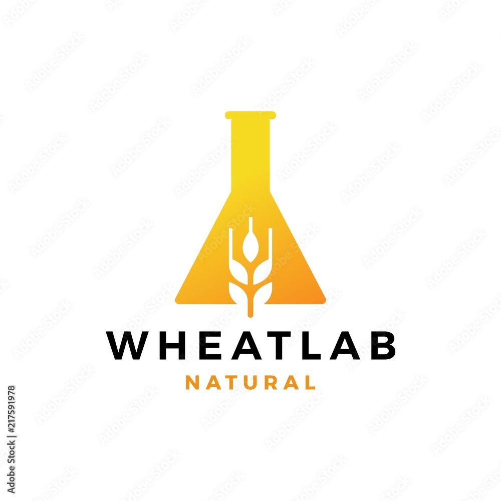 wheat lab logo vector icon illustration