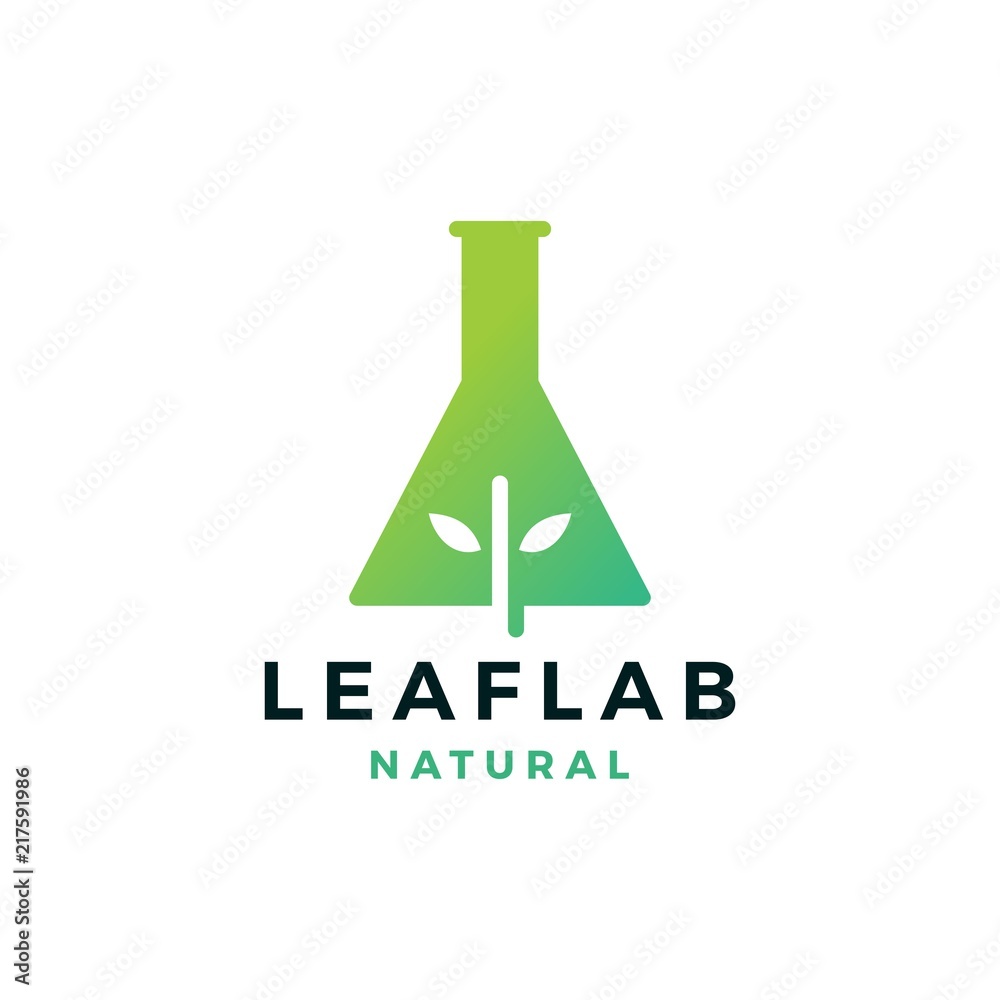 leaf lab nature logo vector icon illustration