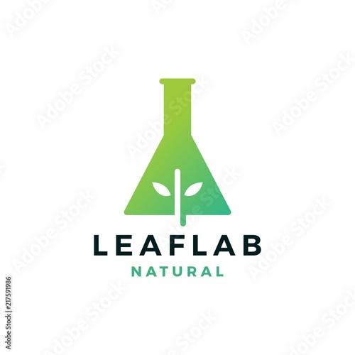 leaf lab nature logo vector icon illustration