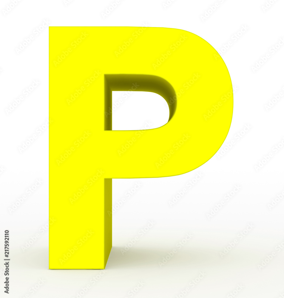 letter P 3d yellow isolated on white letter P 3d yellow isolated on white