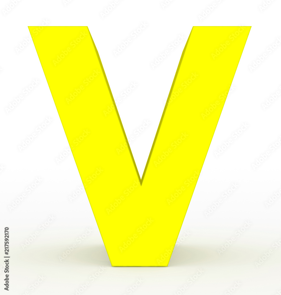 letter V 3d yellow isolated on white letter V 3d yellow isolated on white
