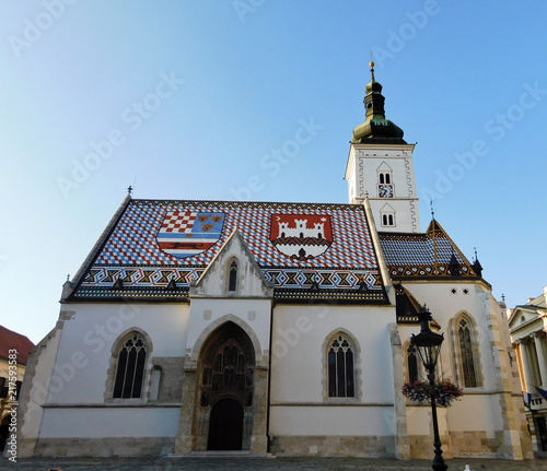 nice photo of St. Mark's church, Markov Trg, Zagreb, Croatia