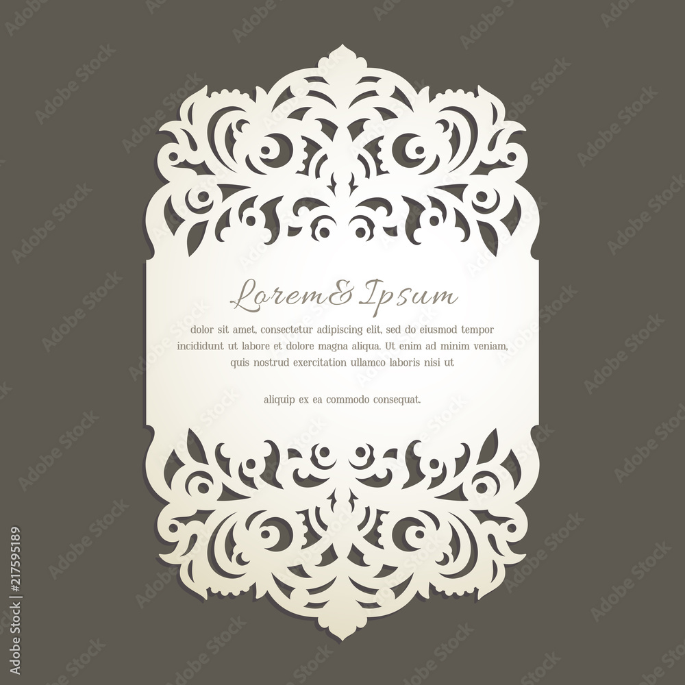 Laser cut greeting card Stock Vector | Adobe Stock