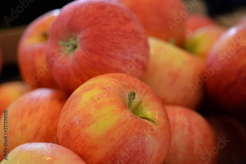 apples at farmer's market, close up