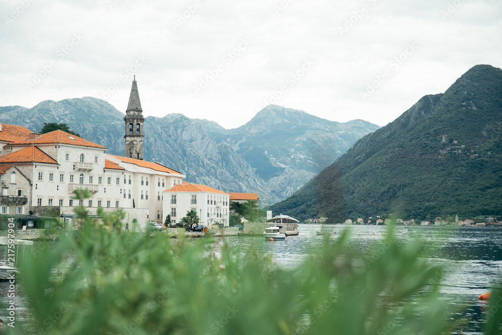 beautiful view of Perast town in Montenegro