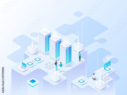 Abstract isometric high technology concept.