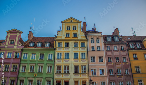 soft focus cozy small architecture concept of colorful facades buildings in contrast summer bright day time © Артём Князь