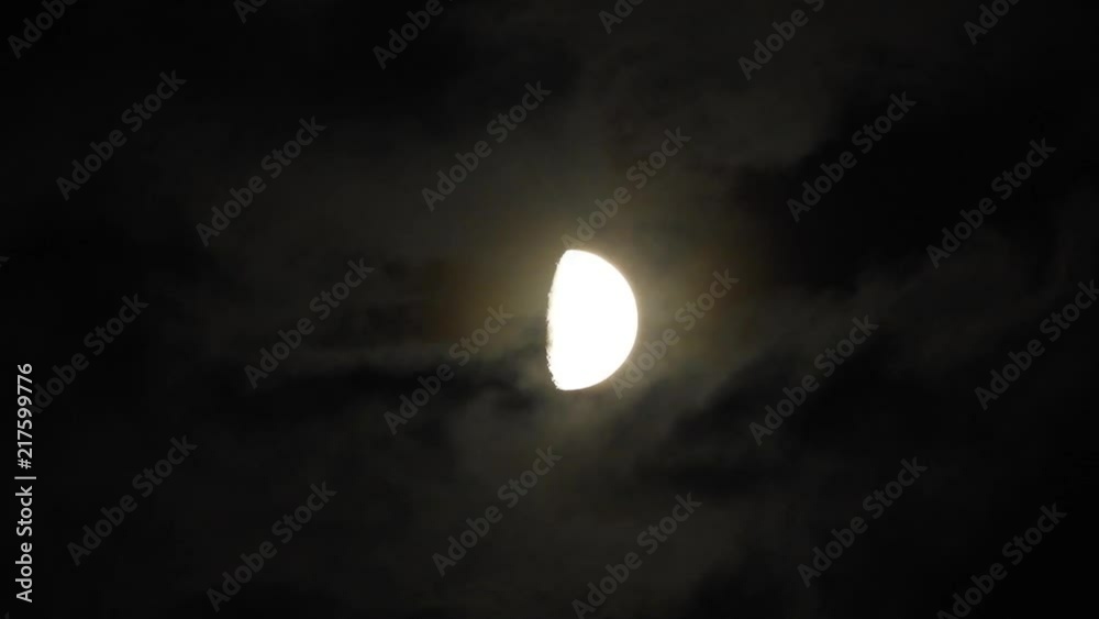 4k Moon in cloudy night sky close up video 4k Moon in cloudy night sky close up video