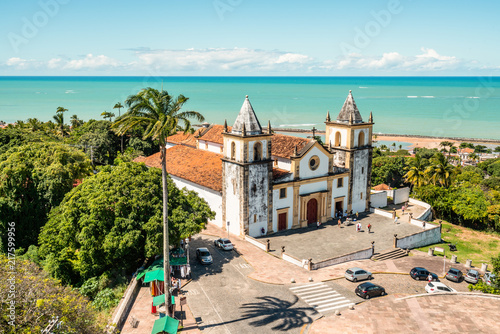 Aerial view of Cathedral Alto da Se, Olinda, Pernambuco, Brazil photo