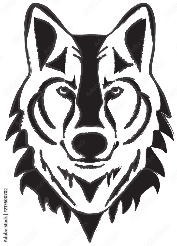 Naklejka premium wolf head silhouette