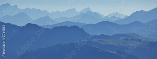 Mountain ranges seen from Mount Niesen, Bernese Oberland.