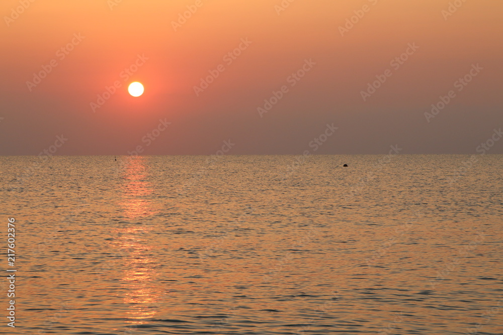 sun at sunrise mediterranean coast
