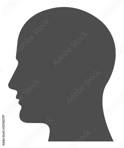 Man with sign vector heads talking. Gender sign silhouette shape