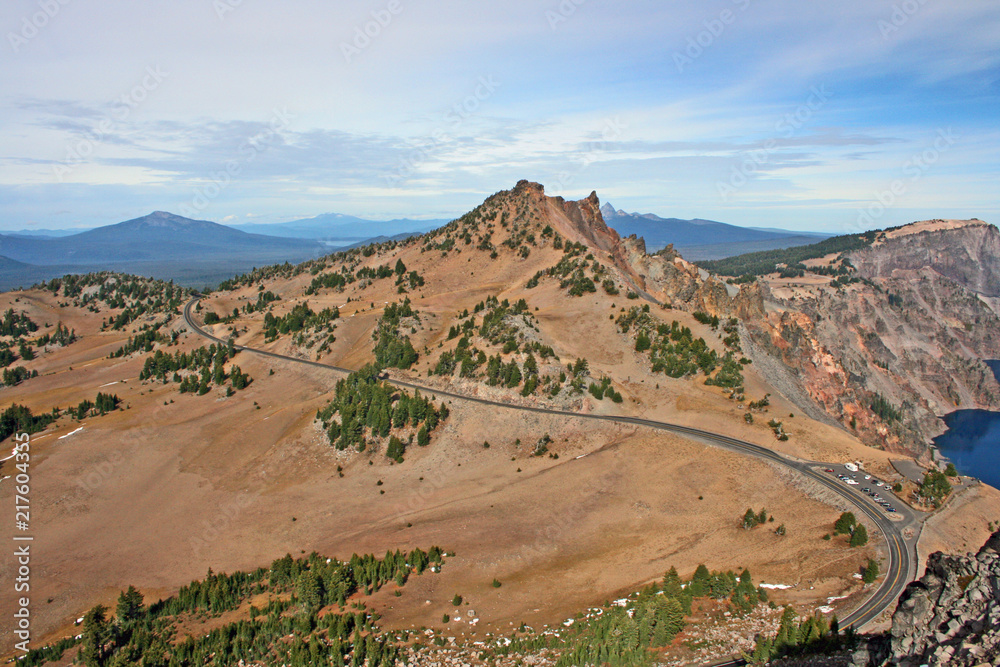 View at the road around Crater Lake