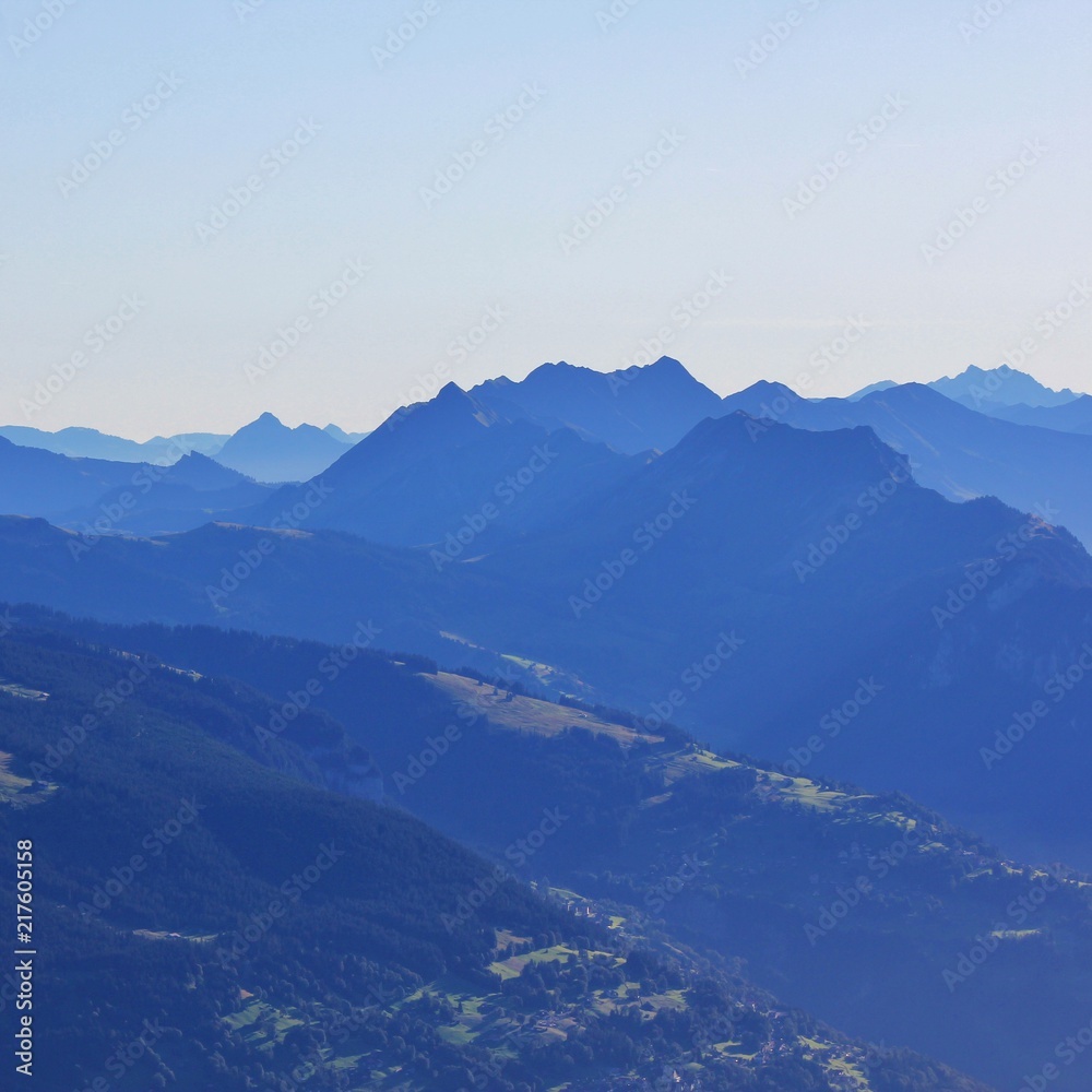 Distant view of Beatenberg, Habkern, Mount Augstmatthorn and Brienzer Rothorn, Bernese Oberland. Morning view from Mount Niesen. Switzerland.
Distant view of Beatenberg, Habkern, Mount Augstmatthorn and Brienzer Rothorn, Bernese Oberland. Morning view from Mount Niesen. Switzerland.