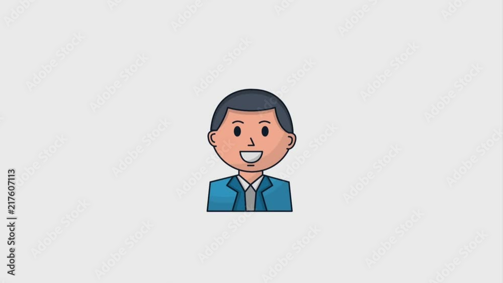 smiling businessman portrait character animation hd smiling businessman portrait character animation hd