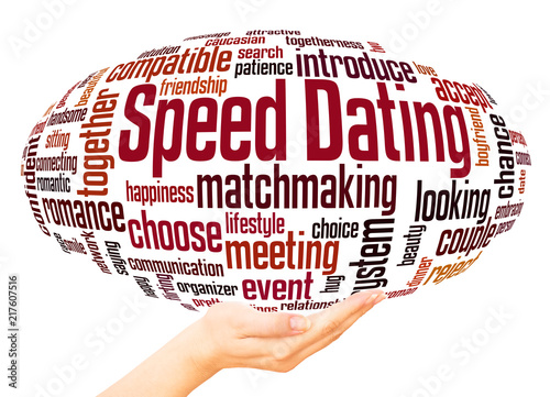 Speed dating word cloud sphere concept photo