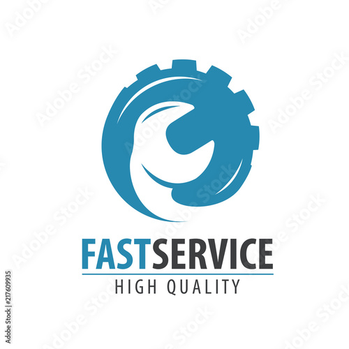Fast service logo or label. Repair, maintenance work icon. Vector