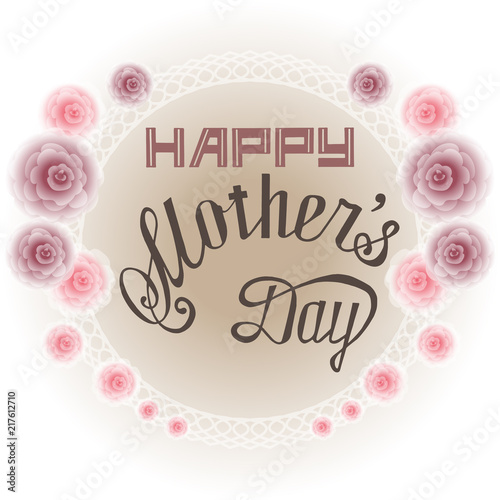 happy mother's day hand lettering card illustration 