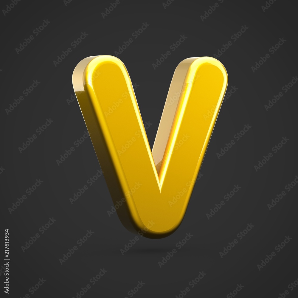 Golden letter V uppercase isolated on black background. Golden letter V uppercase isolated on black background.