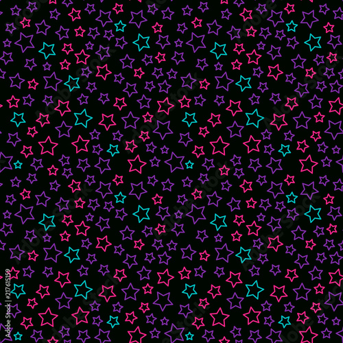 Happy Halloween Seamless pattern star. Modern Bright design . Vector illustration isolated on black background.
