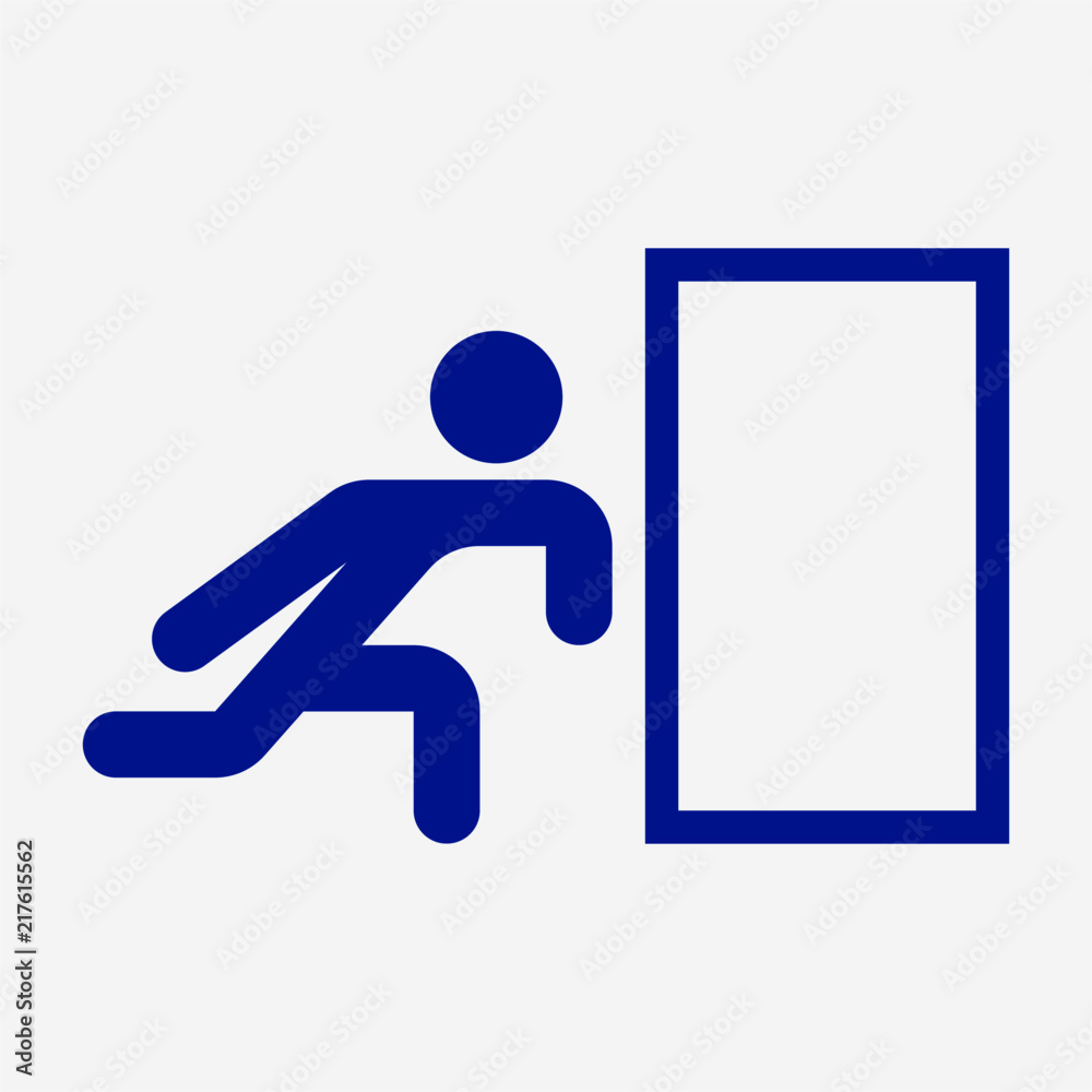 Flat exit sign pixel perfect vector icon Flat exit sign pixel perfect vector icon