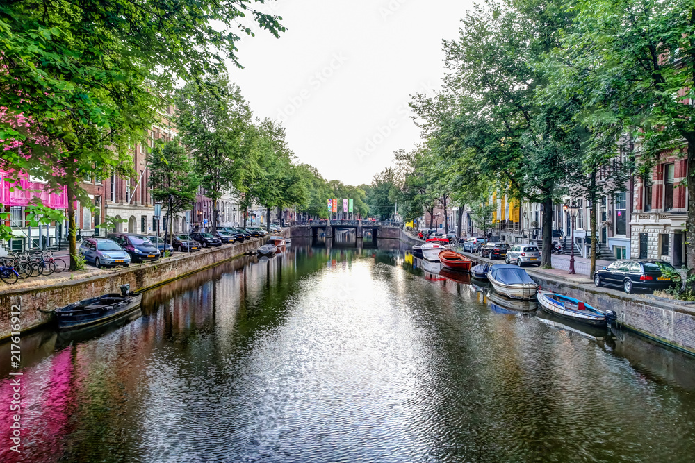 Iconic views along the Canals of Amsterdam