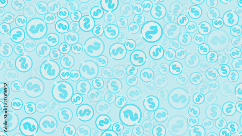 Texture seamless pattern with beautiful festive bright colored magical shiny luminous expensive luxury dollar coins with gold money. Vector illustration. The background