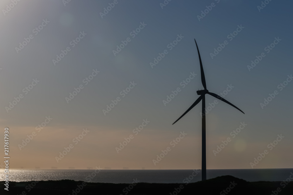 Windmills along the Netherlands coast