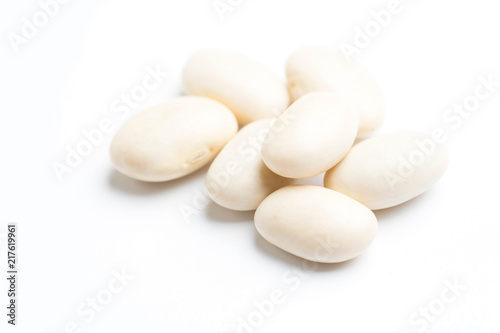 heap of white beans isolated on white