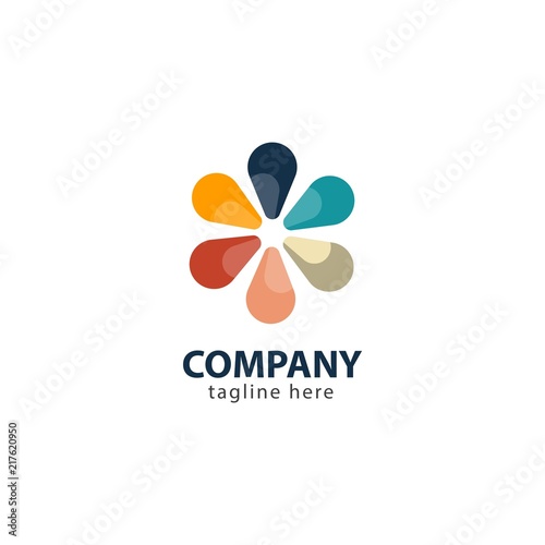 Flower Company Logo Vector Template Design Illustration