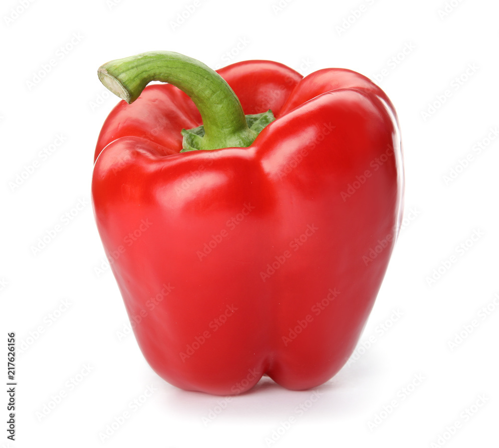 Raw ripe paprika pepper on white background Raw ripe paprika pepper on white background