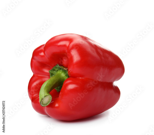 Raw ripe paprika pepper on white background