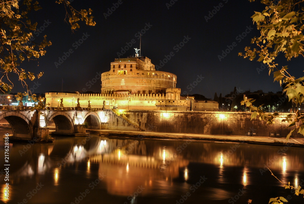 michelangelo's castle at night panorama