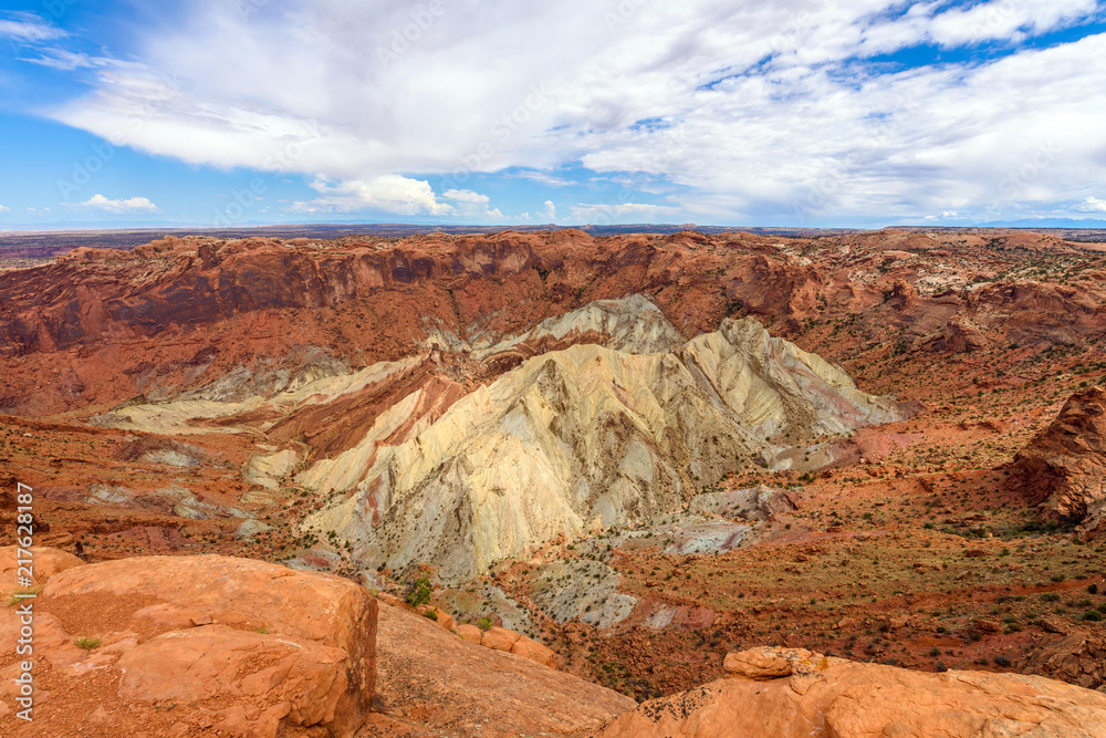 Upheaval Dome - A wide-angle overview of Upheaval Dome, Canyonlands National Park, Moab, Utah, USA. 