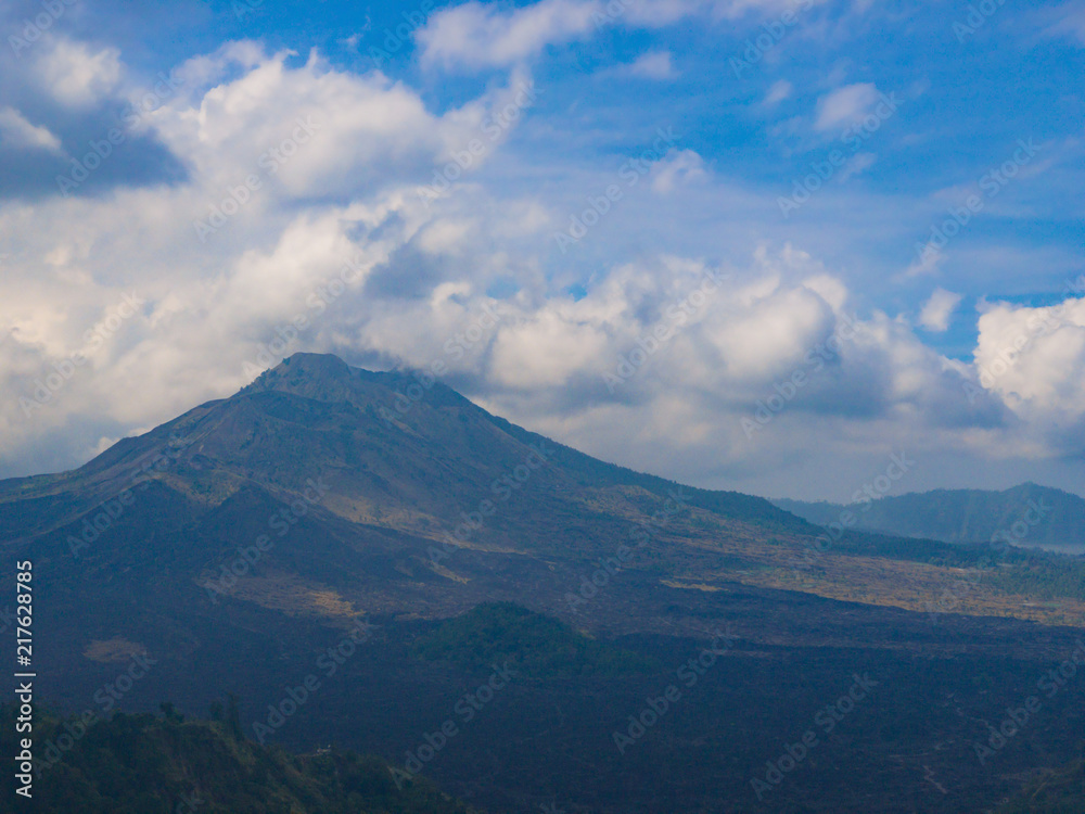 View to mount Batur, active volcano in Bali, Indonesia.
