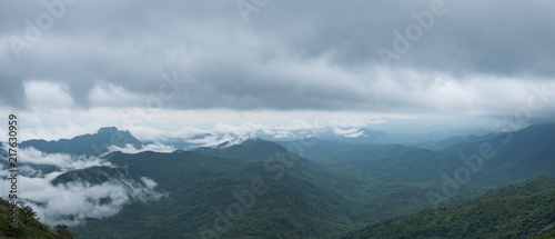 Fog and mountain view in the rainy season. © Wuttisit