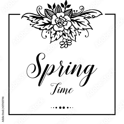 Hello Spring Floral Card for Holidays Decoration vector illustration