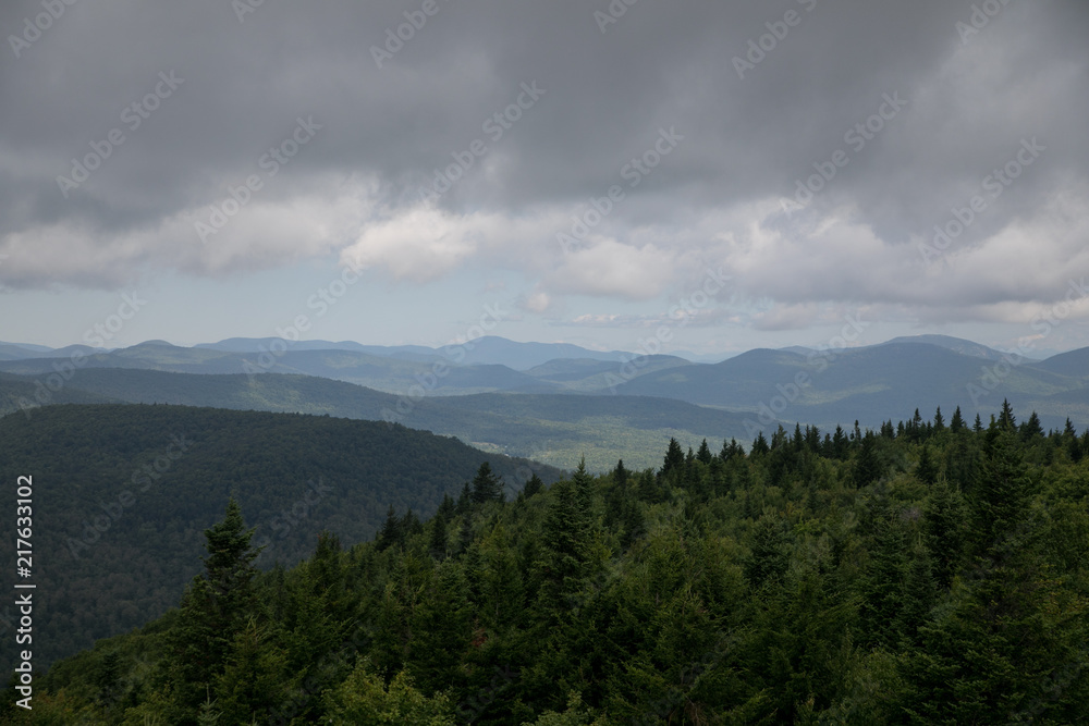 Mountains Landscape with Cloudy Sky